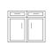 simple kitchen interior cabinet icon in a line style kitchen element vector